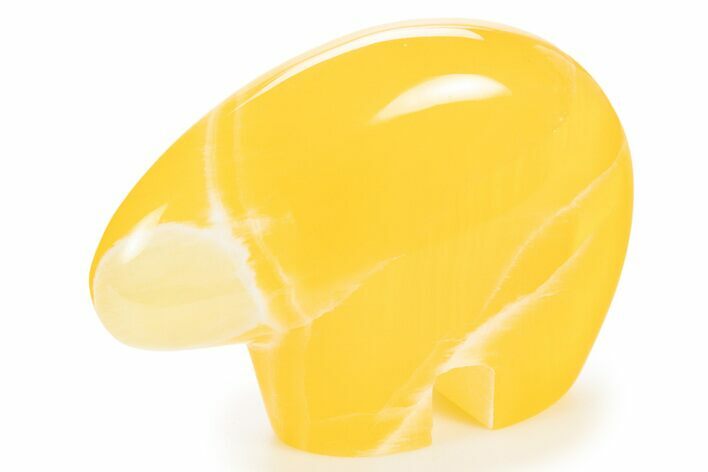 Polished Orange Honeycomb Calcite Bear - Utah #335283